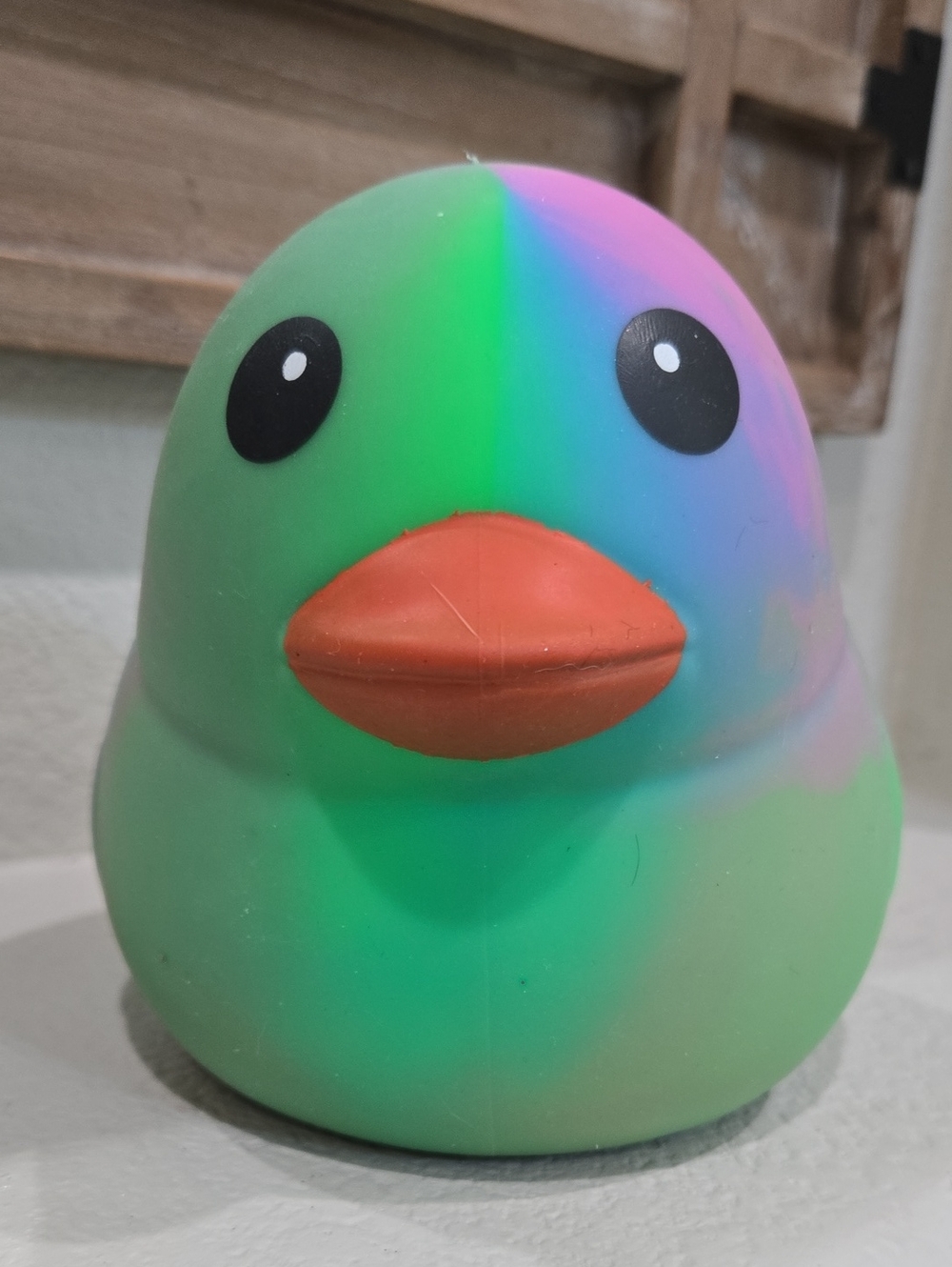 New Squeeezy Multicolor Rubber Duck with Orange Beak